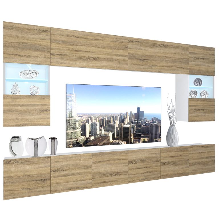 Wohnwand Belini Premium Full Version Sonoma Eiche + LED-Beleuchtung Nexum 12 Hersteller NEX 1/0/W/DS/0/0/PP