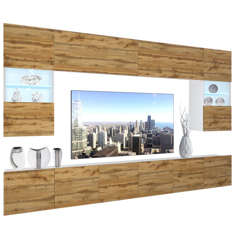 Wohnwand Belini Premium Full Version Wotan-Eiche+ LED-Beleuchtung Nexum 17 Hersteller NEX 1/0/W/DW/0/0/PP