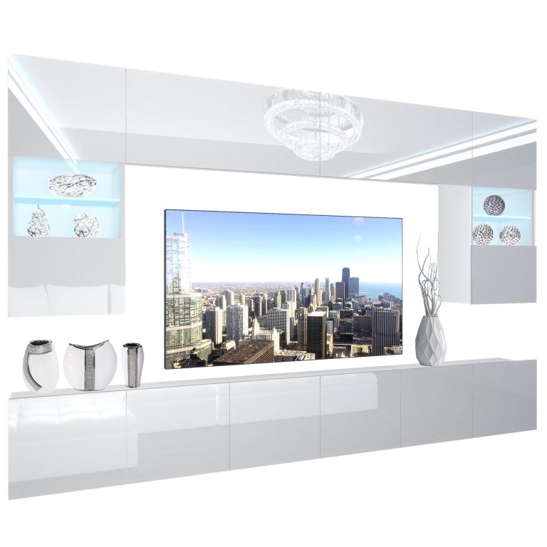 Wohnwand Belini Premium Full Version Hochglanz weiß+ LED-Beleuchtung Nexum 1 Hersteller NEX 1/0/W/W/0/0/PP
