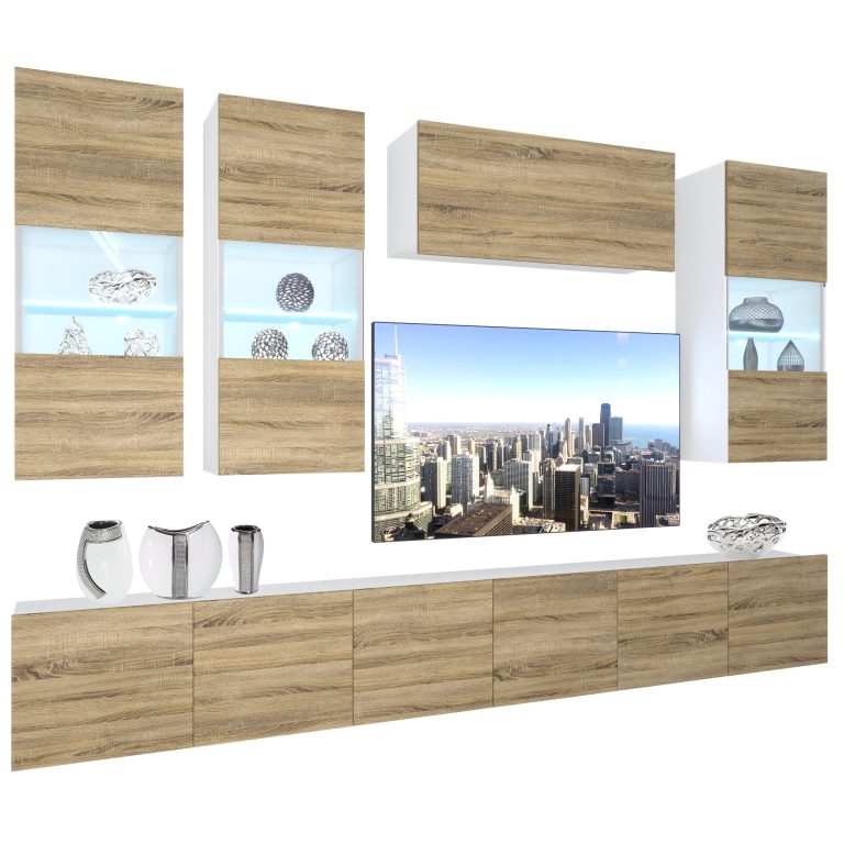 Wohnwand Belini Premium Full Version Sonoma Eiche + LED-Beleuchtung Nexum 84 Hersteller NEX 5/0/W/DS/0/0/PP