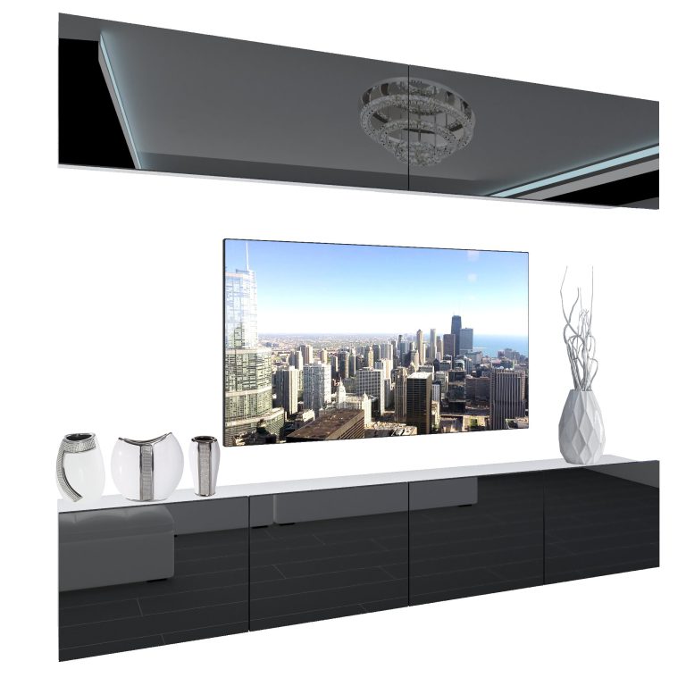 Wohnwand Belini Premium Full Version Hochglanz schwarz + LED-Beleuchtung Nexum 92 Hersteller NEX 6/0/W/B/0/0/PP