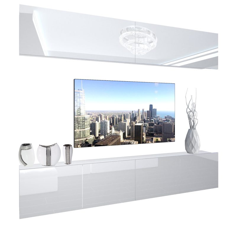Wohnwand Belini Premium Full Version Hochglanz weiß + LED-Beleuchtung Nexum 86 Hersteller NEX 6/0/W/W/0/0/PP