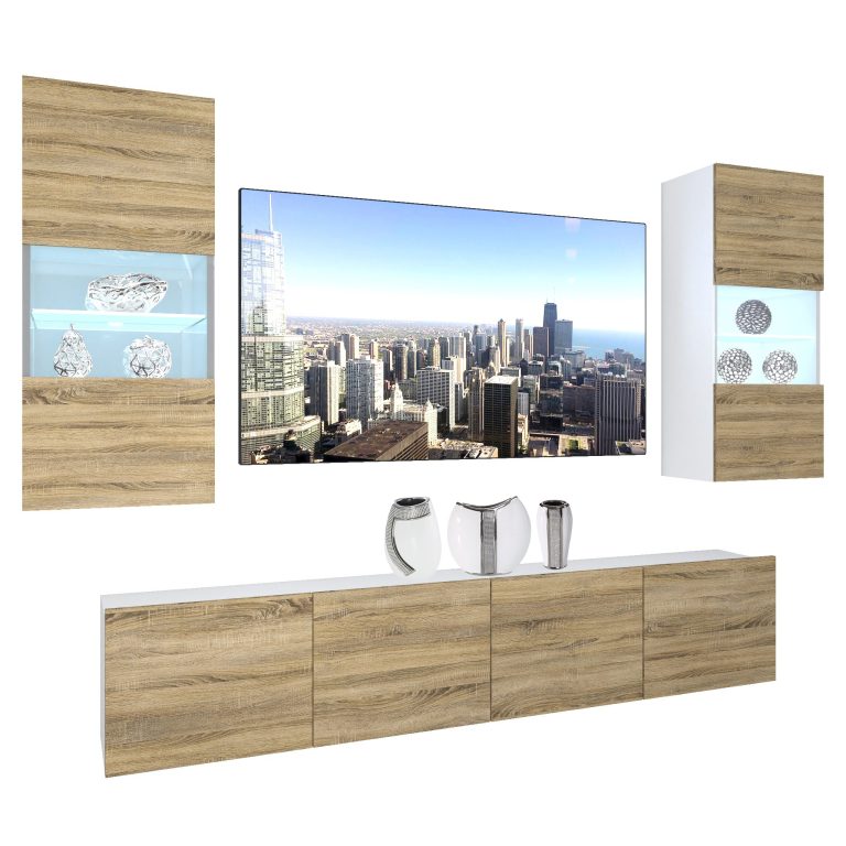 Wohnwand Belini Premium Full Version Sonoma Eiche + LED-Beleuchtung Nexum 112 Hersteller NEX 7/0/W/DS/0/0/PP