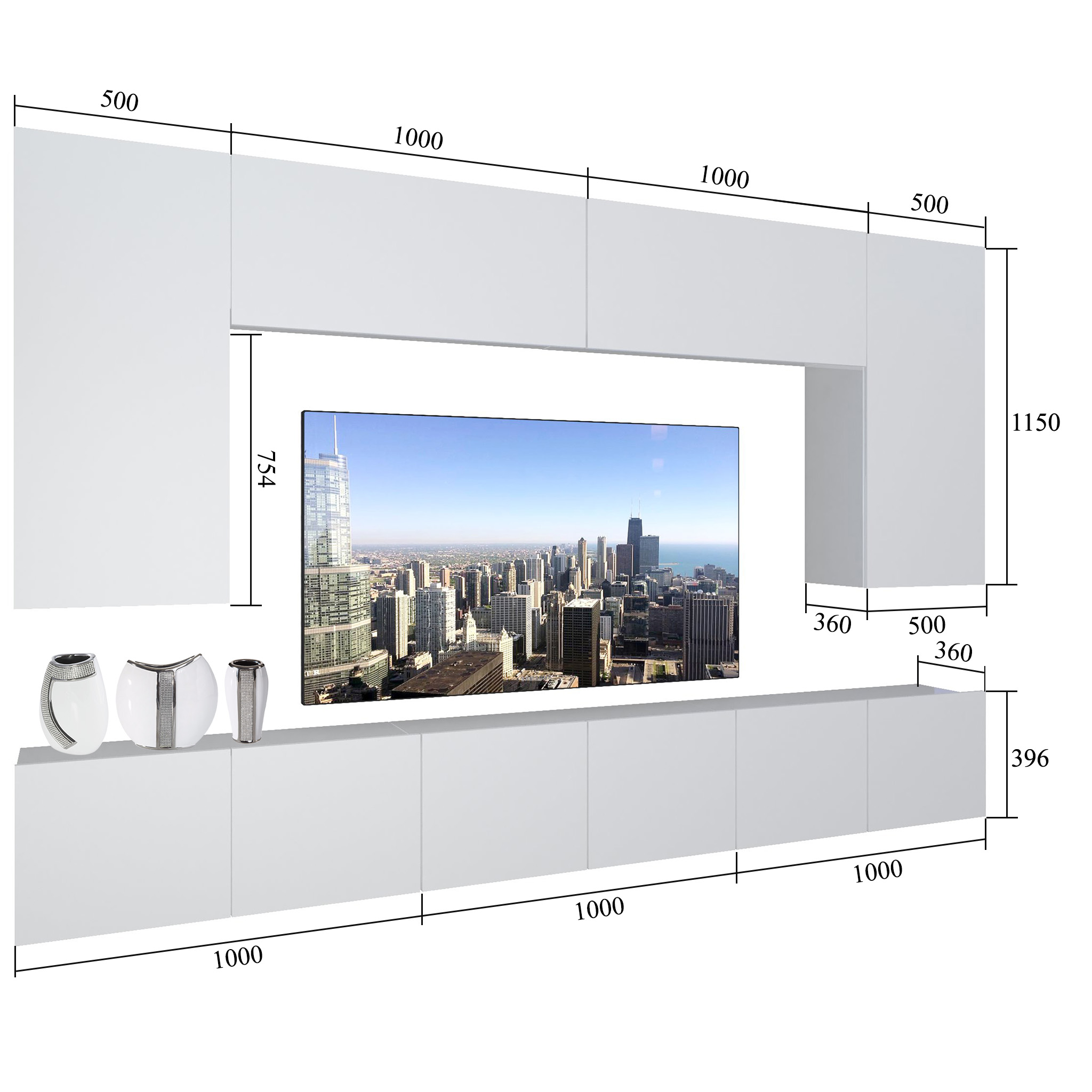 Wohnwand Belini Premium Full Version Sonoma Eiche + LED-Beleuchtung Nexum 34 Hersteller NEX 2/0/W/DS/0/0/PP