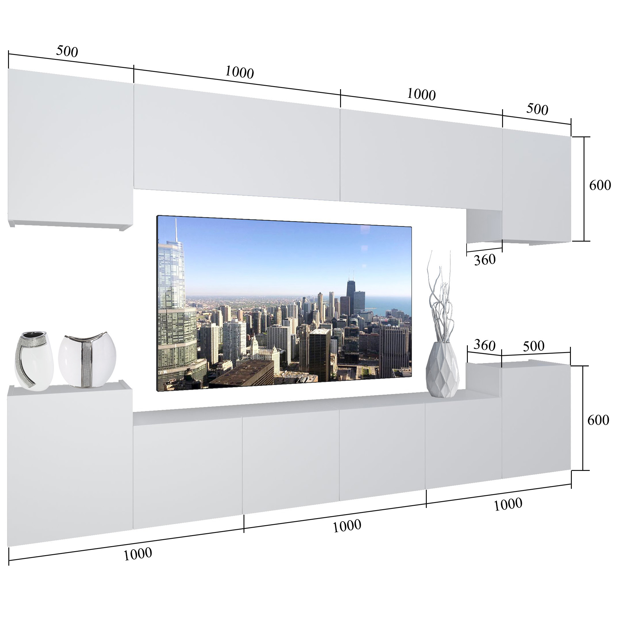 Wohnwand Belini Premium Full Version Grau Anthrazit Glamour Wood + LED-Beleuchtung Nexum 71 Hersteller NEX 4/0/W/GW1/0/0/PP