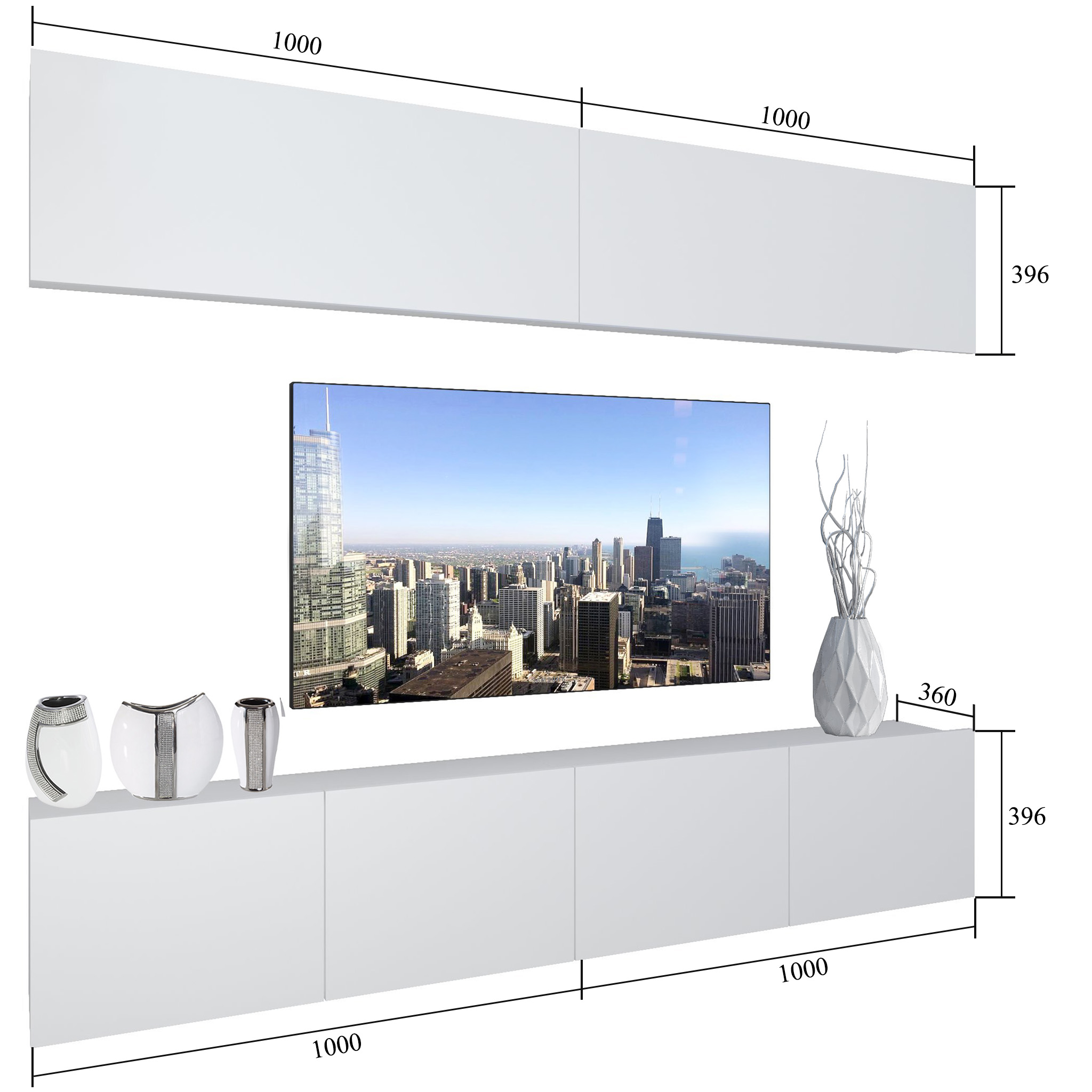 Wohnwand Belini Premium Full Version Hochglanz schwarz + LED-Beleuchtung Nexum 92 Hersteller NEX 6/0/W/B/0/0/PP