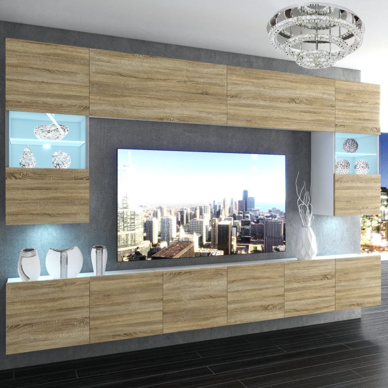 Wohnwand Belini Premium Full Version Sonoma Eiche + LED-Beleuchtung Nexum 12 Hersteller NEX 1/0/W/DS/0/0/PP