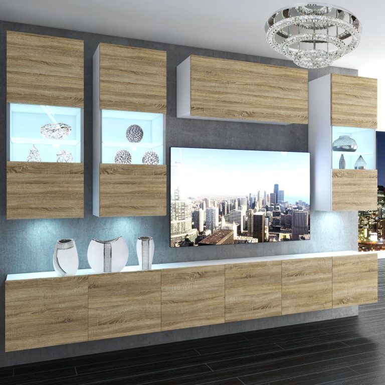 Wohnwand Belini Premium Full Version Sonoma Eiche + LED-Beleuchtung Nexum 84 Hersteller NEX 5/0/W/DS/0/0/PP