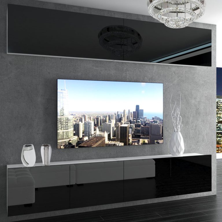 Wohnwand Belini Premium Full Version Hochglanz schwarz + LED-Beleuchtung Nexum 92 Hersteller NEX 6/0/W/B/0/0/PP