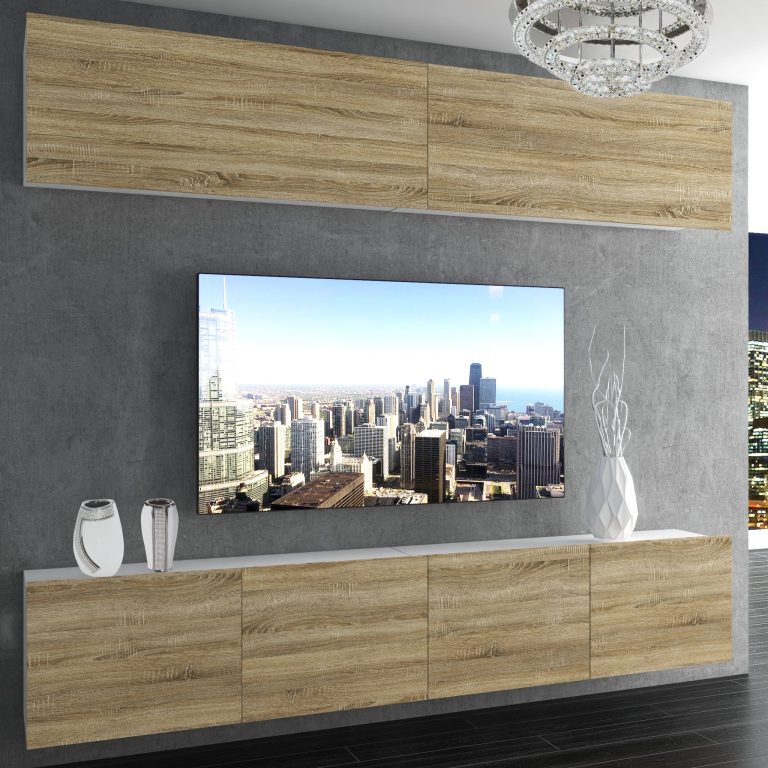 Wohnwand Belini Premium Full Version Sonoma Eiche + LED-Beleuchtung Nexum 97 Hersteller NEX 6/0/W/DS/0/0/PP
