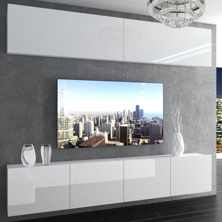 Wohnwand Belini Premium Full Version Hochglanz weiß + LED-Beleuchtung Nexum 86 Hersteller NEX 6/0/W/W/0/0/PP