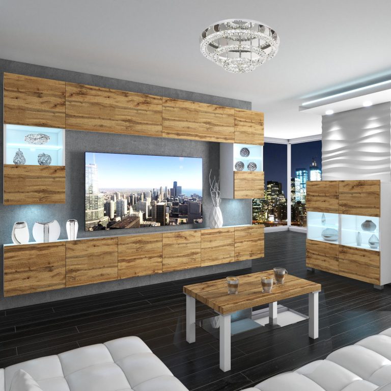Wohnwand Belini Premium Full Version Wotan-Eiche+ LED-Beleuchtung Nexum 17 Hersteller NEX 1/0/W/DW/0/0/PP