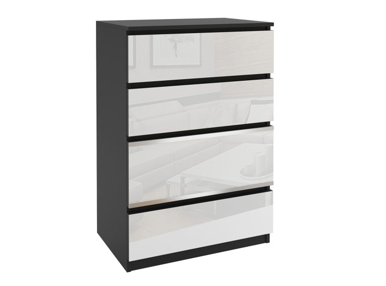 Kommode 30 Belini schwarz / weiß Hersteller BH KOM1/2/B/B/4W/0