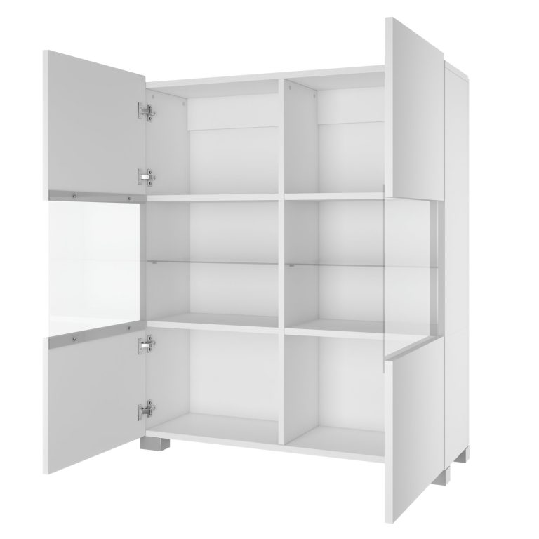 Kommode Belini Premium Full Version Wotan-Eiche / Hochglanzschwarz + LED-Beleuchtung 8 Hersteller NEX KOM1/1/W/DWB/0/0
