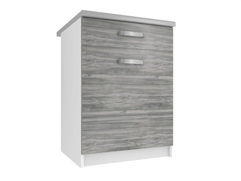 Belini Küchenunterschrank mit Schubladen 60 cm Grau Anthrazit Glamour Wood mit Arbeitsplatte Hersteller TOR SDSZ1-60/0/WT/GW1/0/U