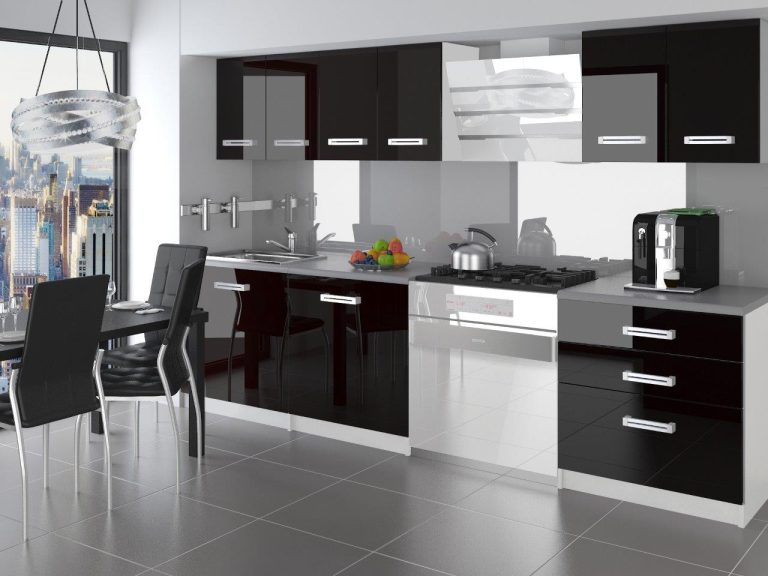 Küchenzeile Belini 180 cm schwarz glänzend ohne Arbeitsplatte Sonik2 Hersteller INF SONIK2/2/WT/B/BB/B1