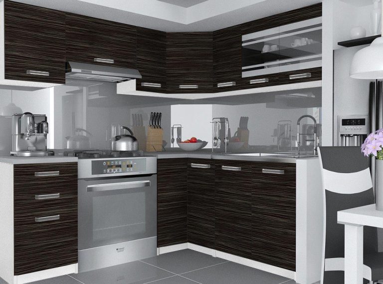 Eckküche Belini 360 cm Royal Ebenholz mit Arbeitsplatte Lidia Hersteller TOR LIDIA/5/WT/HK/0/F