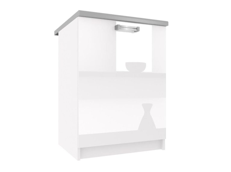 Belini Unterschrank 60 cm Weiß Hochglanz mit Arbeitsplatte Hersteller INF SD60/0/WT/W/0/D