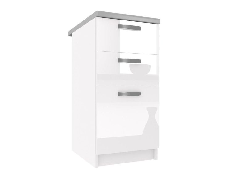 Belini Küchenunterschrank mit Schubladen 40 cm weiß glänzend mit Arbeitsplatte Hersteller INF SDSZ40/1/WT/W/0/F
