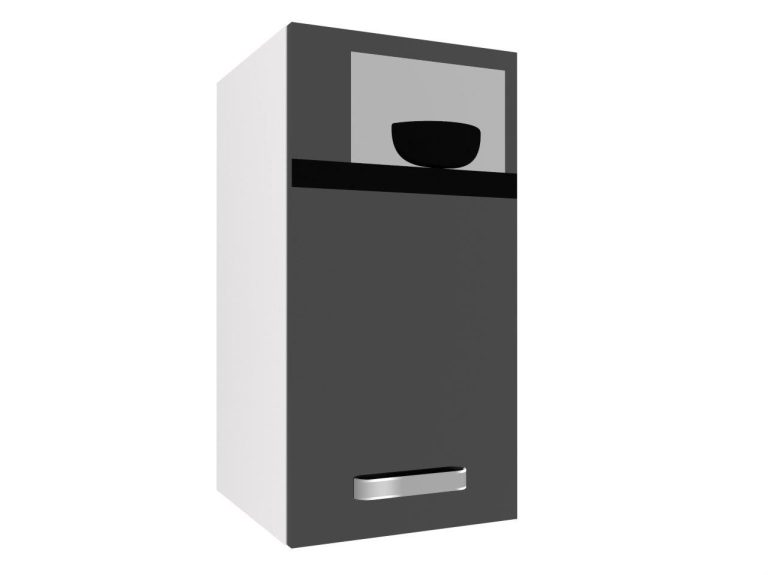 Küchenschrank Belini oben 30 cm schwarz glänzend Hersteller INF SG30/1/WT/B/0/F