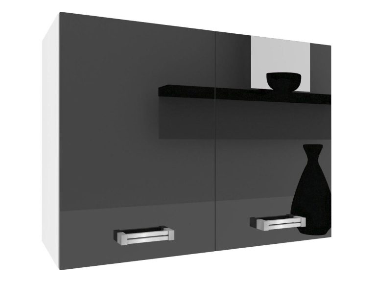 Küchenschrank Belini oben 80 cm schwarz glänzend Hersteller INF SG80/1/WT/B/0/D