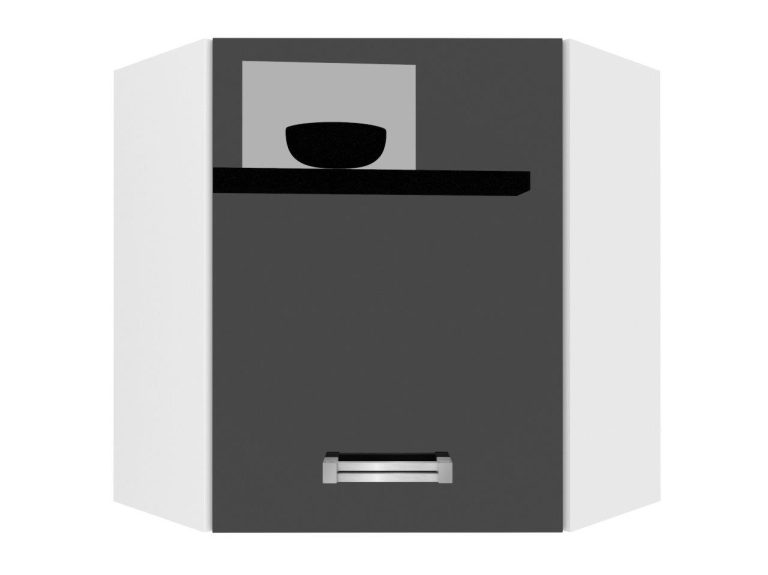 Küchenschrank Belini obere Ecke 60 cm schwarz glänzend Hersteller INF SGN60/1/WT/B/0/D
