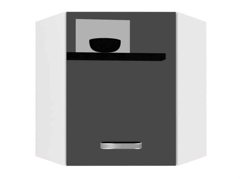 Küchenschrank Belini obere Ecke 60 cm schwarz glänzend Hersteller INF SGN60/1/WT/B/0/F
