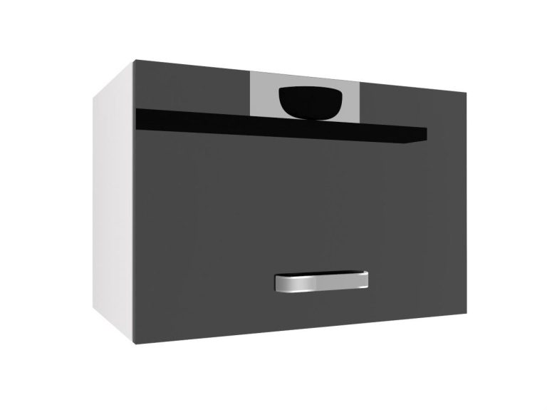 Küchenschrank Belini für Dunstabzugshaube 60 cm schwarz glänzend Hersteller INF SGP60/2/WT/B/0/F