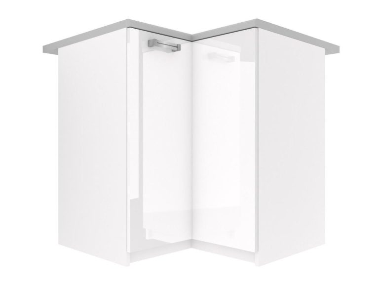 Küchenschrank Belini untere Ecke 90 cm weiß glänzend mit Arbeitsplatte Hersteller INF SNP90/1/WT/W/0/D
