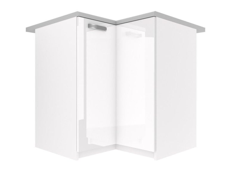 Küchenschrank Belini untere Ecke 90 cm weiß glänzend mit Arbeitsplatte Hersteller INF SNP90/1/WT/W/0/F
