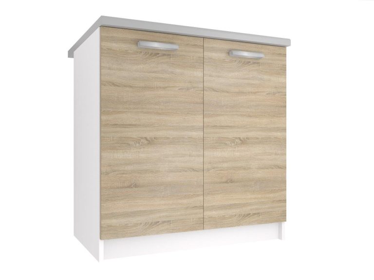Belini Unterschrank 80 cm Sonoma-Eiche mit Arbeitsplatte TOR SD80/0/WT/DS/0/T