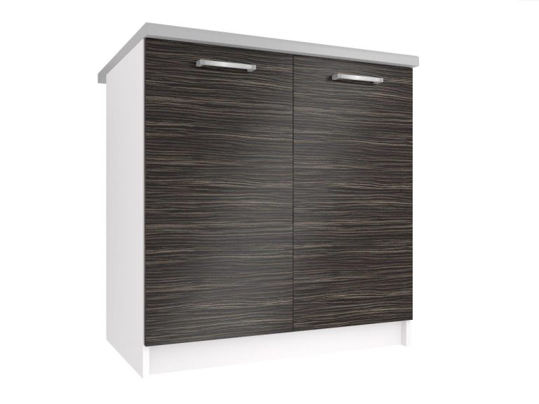 Belini Unterschrank 80 cm Königliches Ebenholz mit Arbeitsplatte TOR SD80/0/WT/HK/0/P