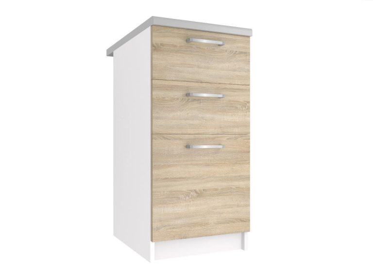 Belini Küchenunterschrank ohne Arbeitsplatte mit Schubladen 40 cm Sonoma Eiche ohne Arbeitsplatte Hersteller TOR SDSZ40/0/WT/DS/0/P