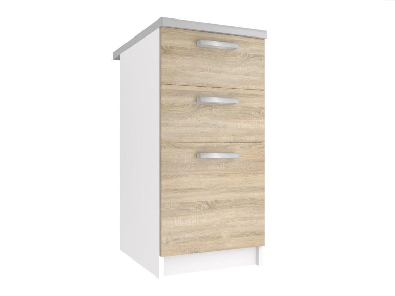 Belini Küchenunterschrank mit Schubladen 40 cm Sonoma-Eiche mit Arbeitsplatte Hersteller TOR SDSZ40/0/WT/DS/0/T