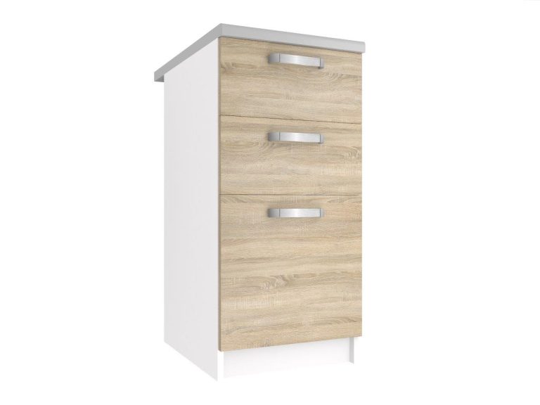 Belini Küchenunterschrank mit Schubladen 40 cm Sonoma-Eiche mit Arbeitsplatte Hersteller TOR SDSZ40/0/WT/DS/0/U