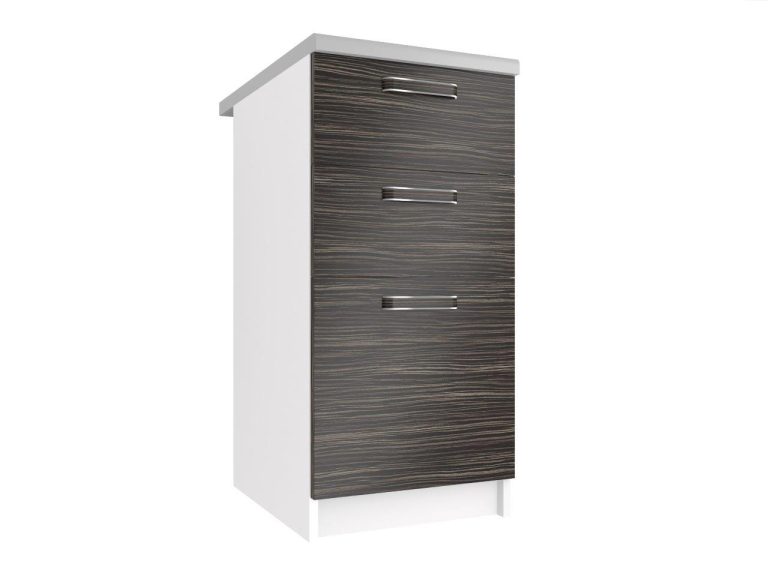 Belini Küchenunterschrank mit Schubladen 40 cm königliches Ebenholz mit Arbeitsplatte Hersteller TOR SDSZ40/1/WT/HK/0/F
