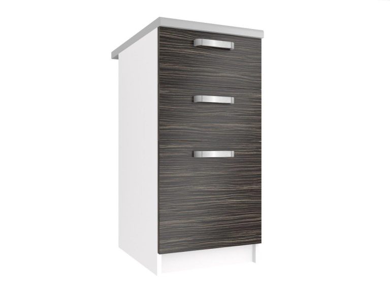 Belini Unterschrank 40 cm mit Schubladen Königliches Ebenholz mit Arbeitsplatte TOR SDSZ40/1/WT/HK/0/U