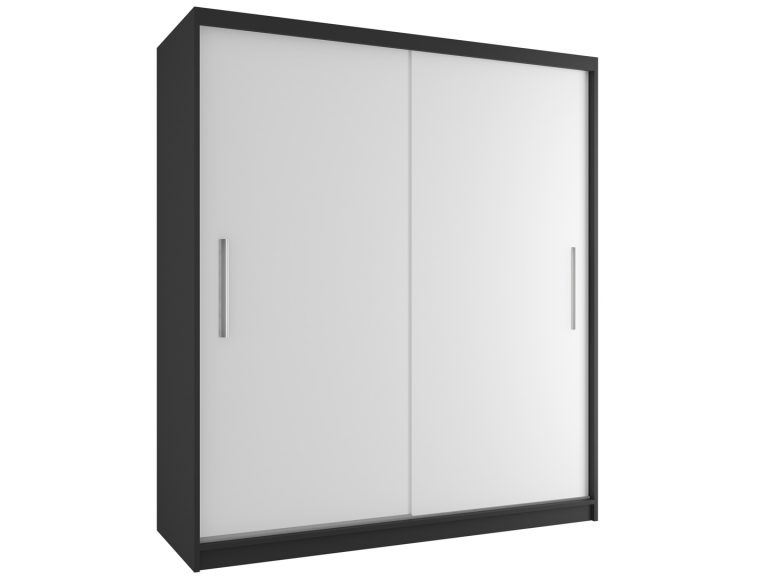 Kleiderschrank mit Schiebetüren 158 cm weiß matt Hersteller SI SZP3/1/B/W/0/AL