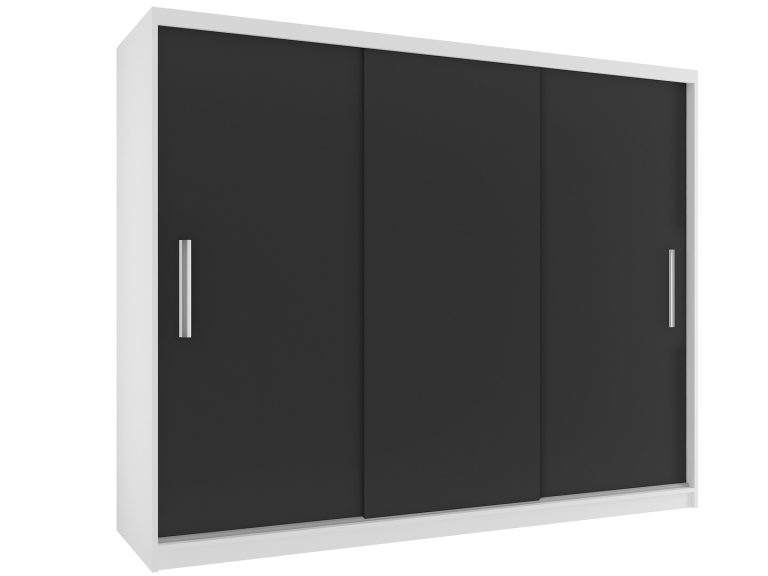 Kleiderschrank mit Schiebetüren 232 cm matt schwarz Hersteller SI SZP4/2/1W/3B/0/AL