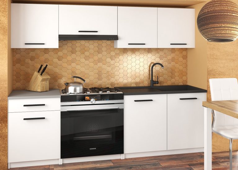 Küchenzeile Belini 180 cm weiß matt ohne Arbeitsplatte Superuniqa2 Hersteller TOR SUPERUNIQA2/3/WT/WT/BB/B1
