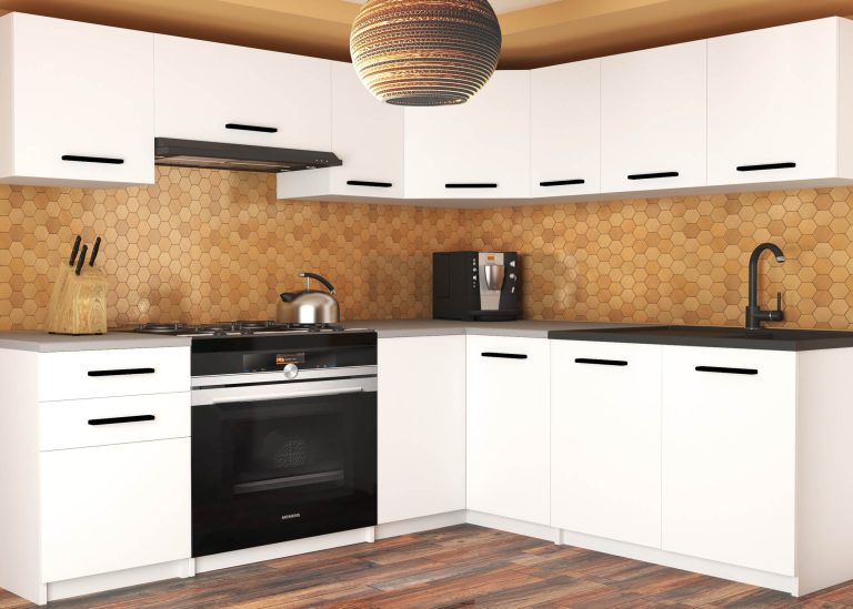 Eckküche Belini 360 cm weiß matt mit Arbeitsplatte Lidiauniqa2 Hersteller TOR LIDIAUNIQA2/4/WT/WT/0/B1