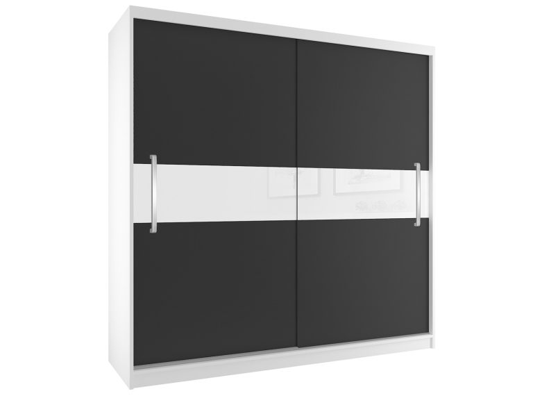 Kleiderschrank mit Schiebetüren 200 cm schwarz Ebenholz dunkel Hersteller SI SZP1/2/W/B/W/UU
