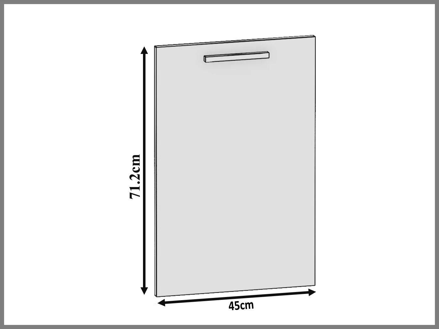  Belini vollintegrierte Frontblende für Geschirrspüler 45 cm Königliches Ebenholz Hersteller TOR PZ45/1/WT/HK/0/U