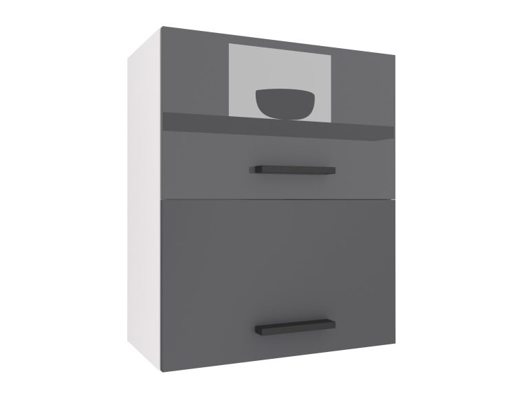 Küchenschrank Belini oben 60 cm grau glänzend / grau matt Hersteller INF SGP2-60/1/WT/SSR/0/B1