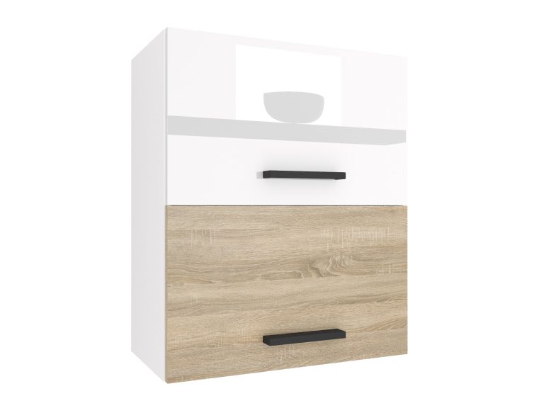 Küchenschrank Belini oben 60 cm weiß glänzend / Eiche sonoma Hersteller INF SGP2-60/1/WT/WDS/0/B1