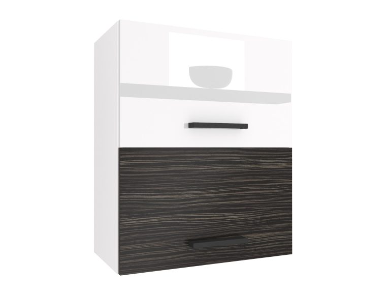 Küchenschrank Belini oben 60 cm weiß glänzend / königliches Ebenholz Hersteller INF SGP2-60/1/WT/WHK/0/B1