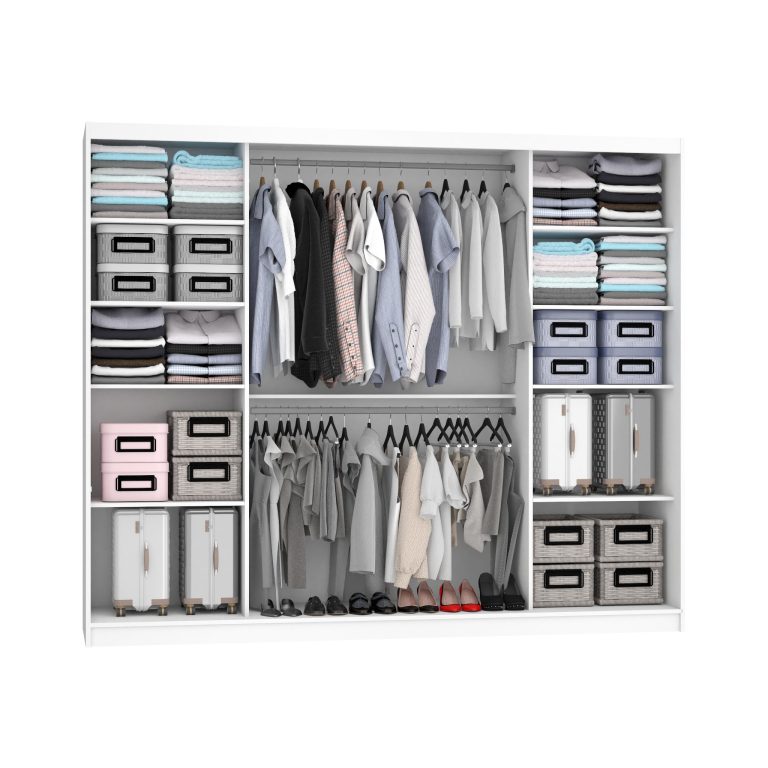 Kleiderschrank mit Schiebetüren 232 cm mit Spiegel schwarz Ebenholz dunkel Hersteller MV SZP4/2/1W/2B1L/B/HI