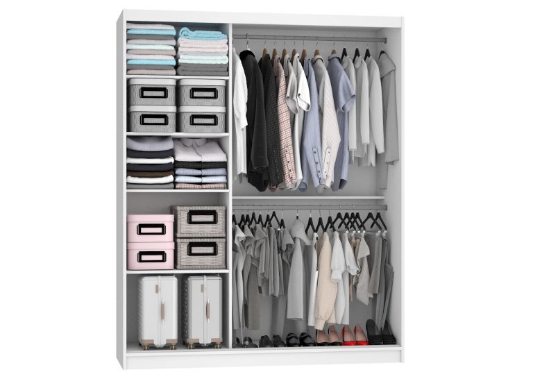 Kleiderschrank mit Schiebetüren 158 cm weiß matt Hersteller SI SZP3/1/B/W/0/AL