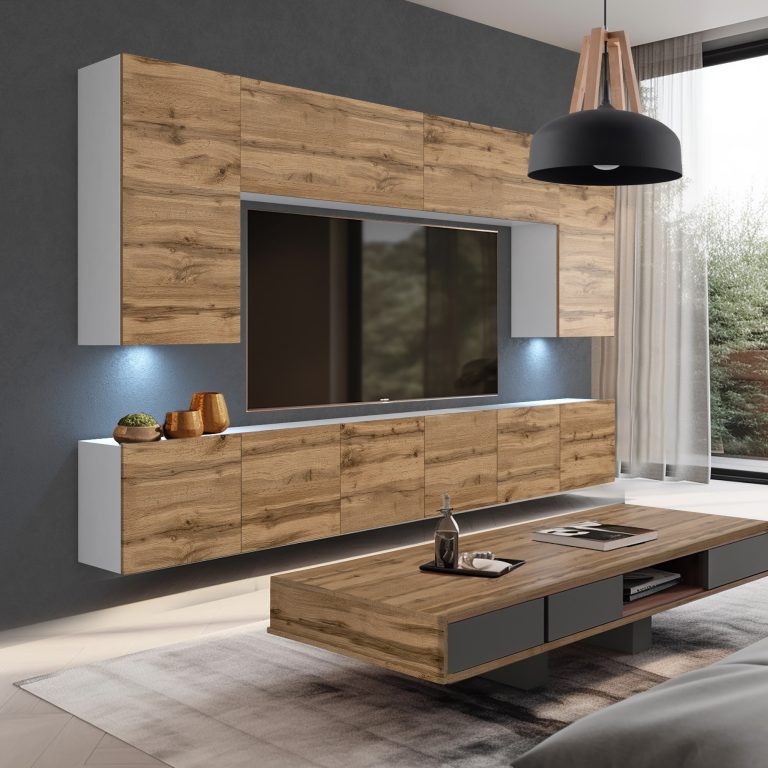 Wohnwand Belini Premium Full Version Wotan-Eiche + LED-Beleuchtung Nexum 35 Hersteller NEX 2/0/W/DW/0/0/PP