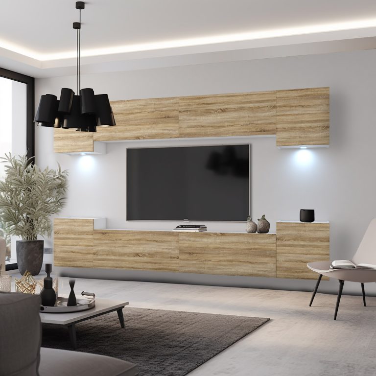 Wohnwand Belini Premium Full Version Sonoma Eiche + LED-Beleuchtung Nexum 72 Hersteller NEX 4/0/W/DS/0/0/PP